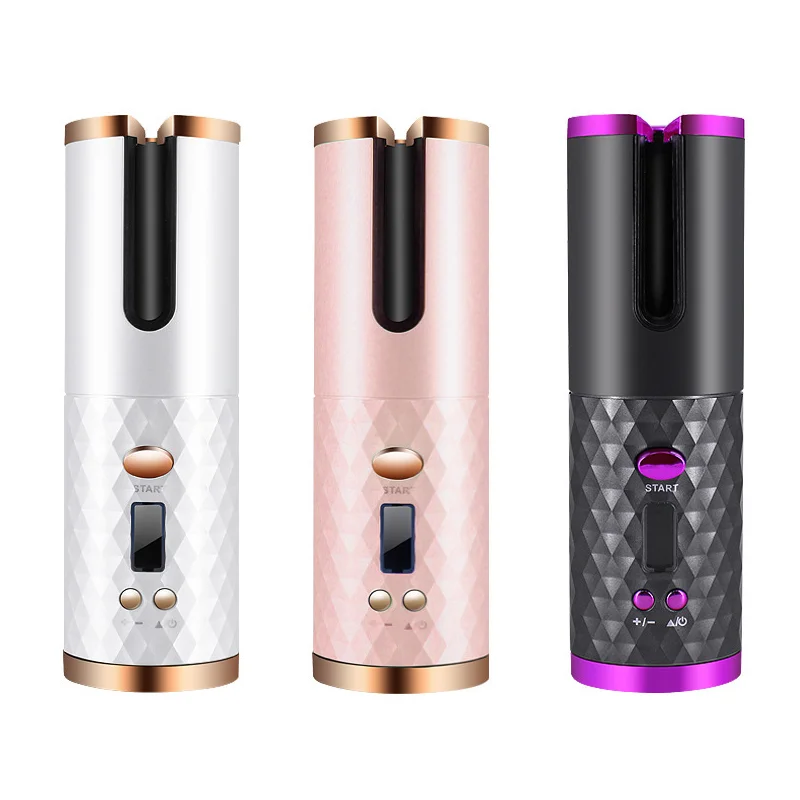 USB Rechargeable Wireless Auto Hair Curler Portable Rotating Hair Curling Device