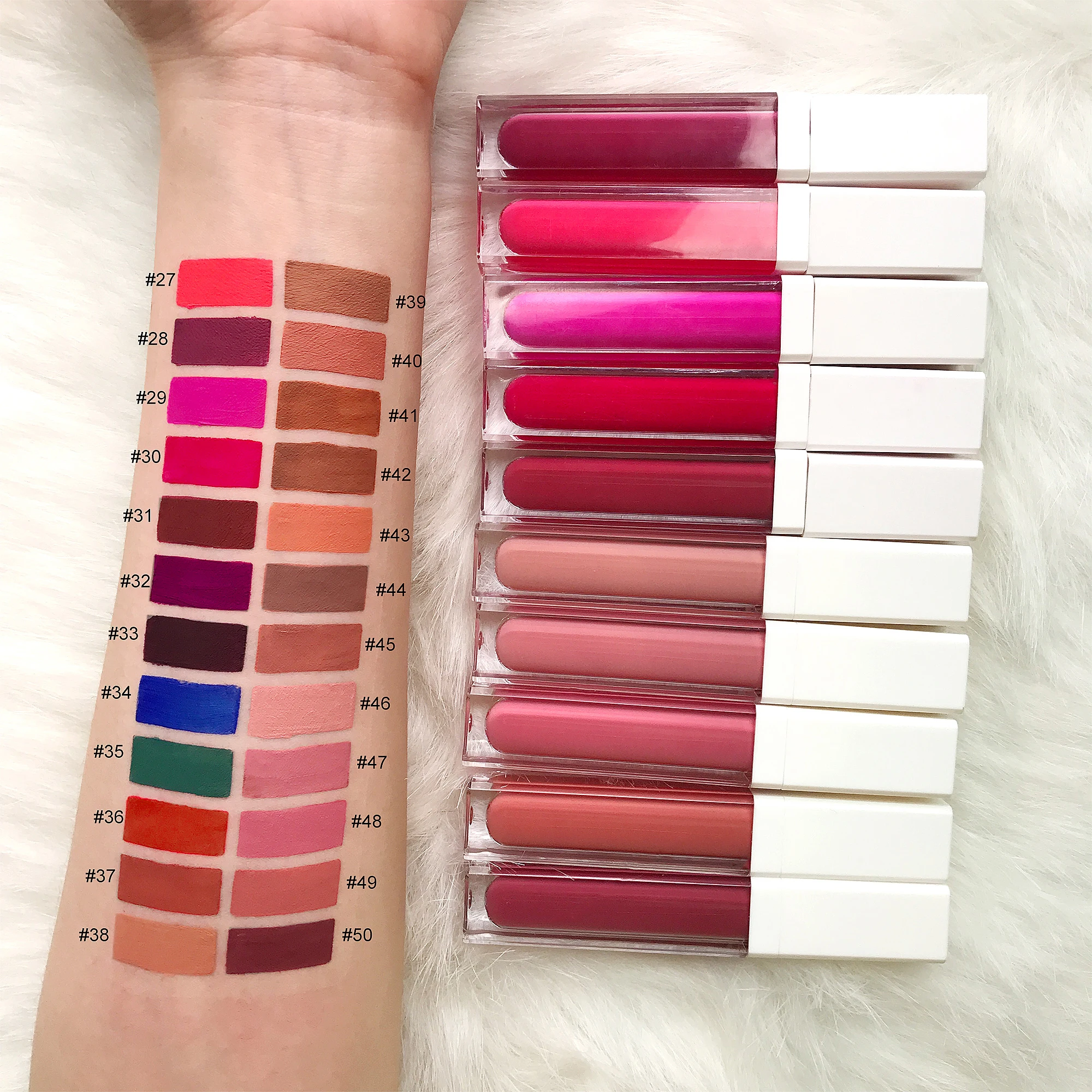 50 Color Matte Lipgloss Make your own logo wholesale liquid lipstick