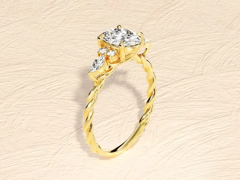 100% Premium Quality 925 Sterling Silver Moissanite Diamond Ring With Prong Setting Gift For Her With Customized Available