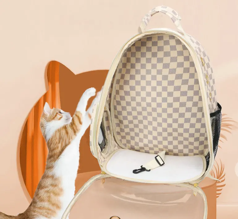 JXANRY Pet Luxury Portable PVC Bag Cat Travel Easy Carrier Bag Fashion Pet Shoulder Bag Manufacturer Two Colors Pet Supply
