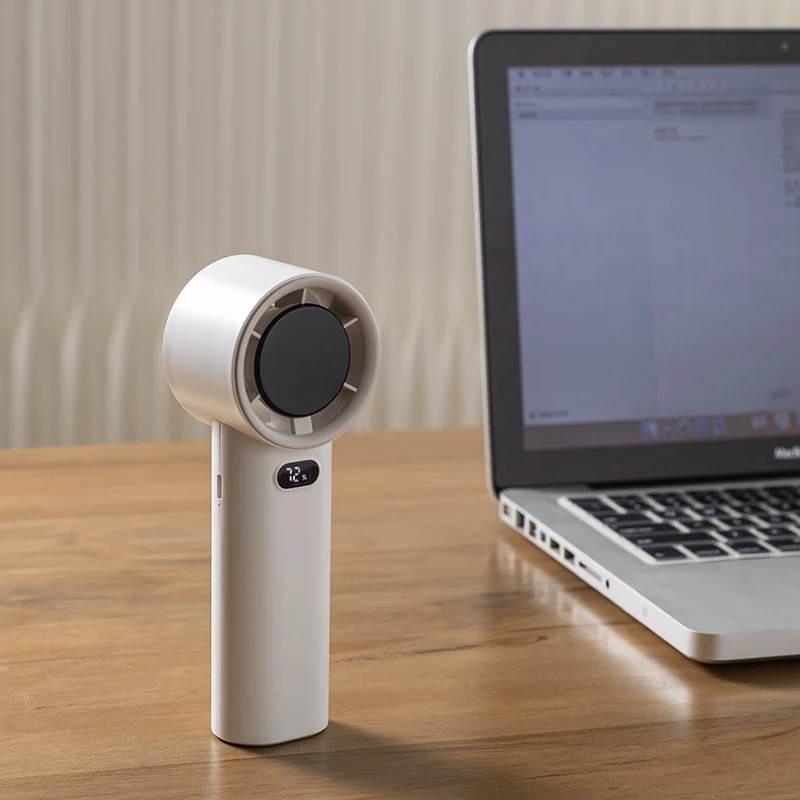 Top Seller 3600mAh Small Turbine Electric Fan Intelligent Digital Display Large Wind Handheld Fan Portable Mini Fan