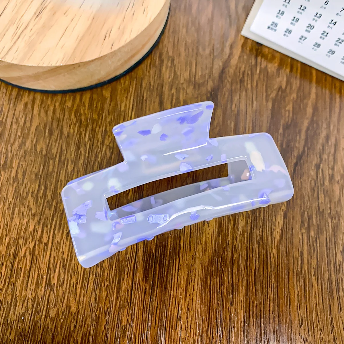 BELLEWORLD Hot selling beautiful butterfly square rectangle hair claws sakura acrylic hair claw clips for women girls