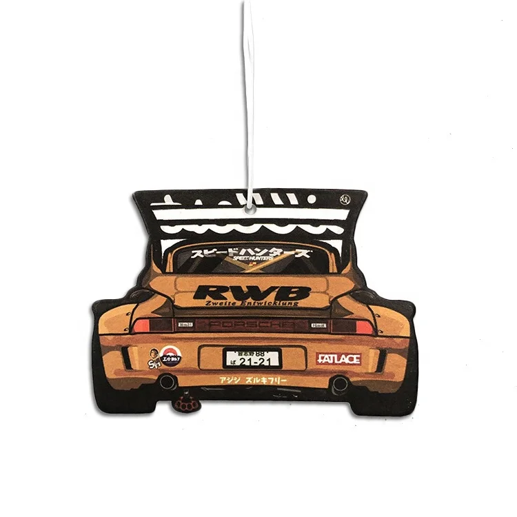 Wholesale  CMYK Printing Logo Car Air Freshener Cards Custom Bubble Gum Scents Hanging  Fragrant Paper Car Shaped  Freshener