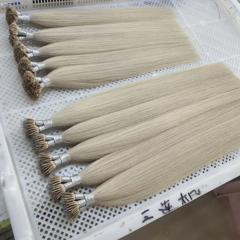 Wholesale double drawn natural real human hair italy keratin nano ring hair extensions