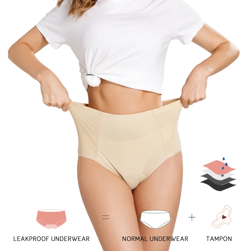 Lynmiss 4 Layers Mature Reusable Menstruation Underwear Hot Beautiful Ladies Sanitary Incontinence Menstrual Period Panties