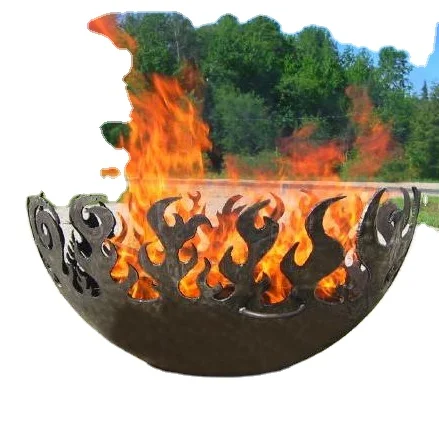 Garden Round Fire Bowl Wood Corten Steel Outdoor Metal Outdoor Garden Furniture Fire Pit