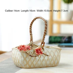 Wholesale Basket Design Ceramic Korean Succulent Plant Flower Pots