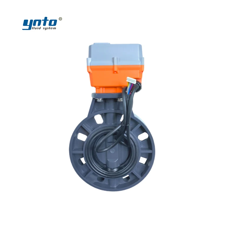YNTO Custom industrial 4 inch lug butterfly valve flow control 3 inch pn16 pvc pp electric actuated butterfly valves