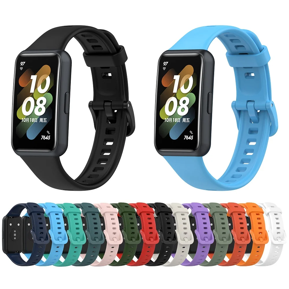 Silicone Watch Strap For Huawei Honor Band 7 Smartwatch Belt Wristband Sport Bracelet Accessories TPU Watchband For huawei band7