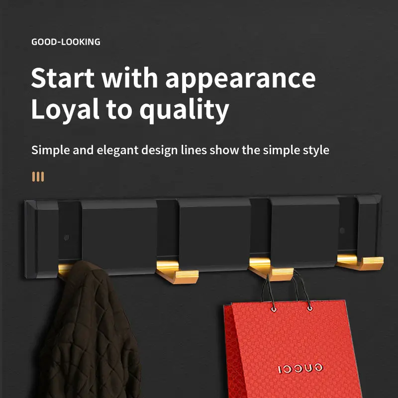 Zuogang Modern Wall Mounted Key Coat Hat Metal Hooks Rack Aluminum Alloy Hooks & Rails decorative wallhooks Folding clothes hook