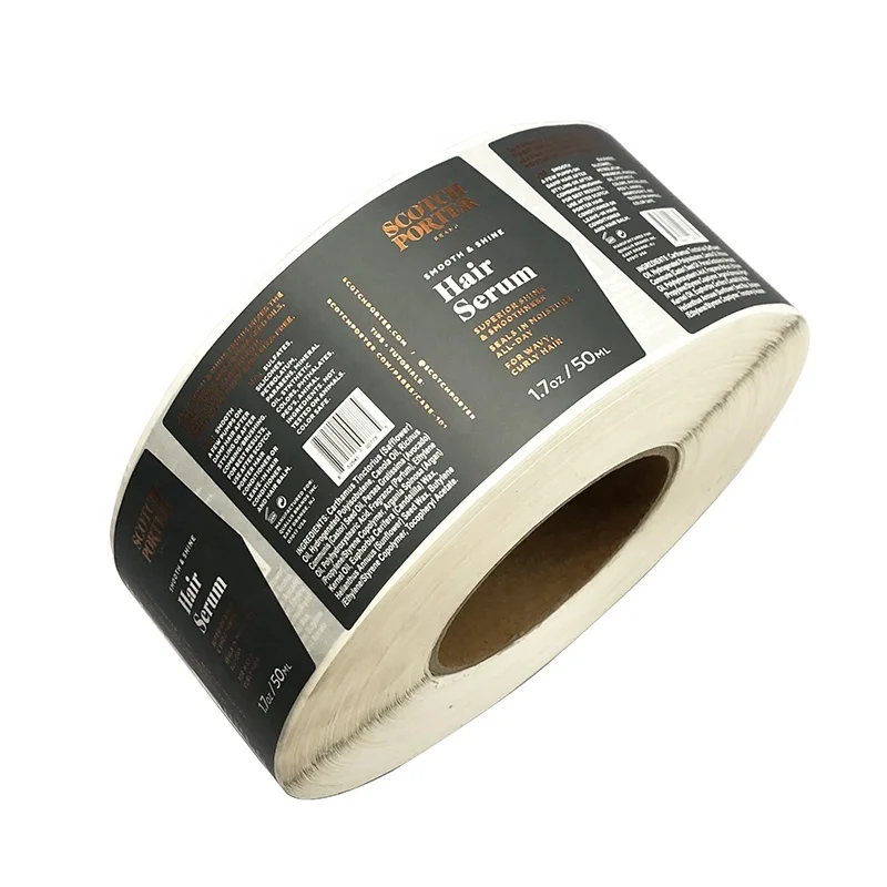 High quality Wholesale Custom Printing Waterproof Vinyl Stickers Gold Foil Black Sticker Labels