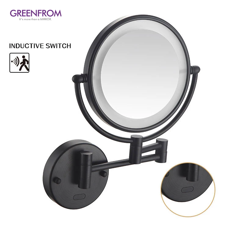 Led Double Sided Bathroom Magnifying Mirror Extendable Wall Mounted Makeup Mirror
