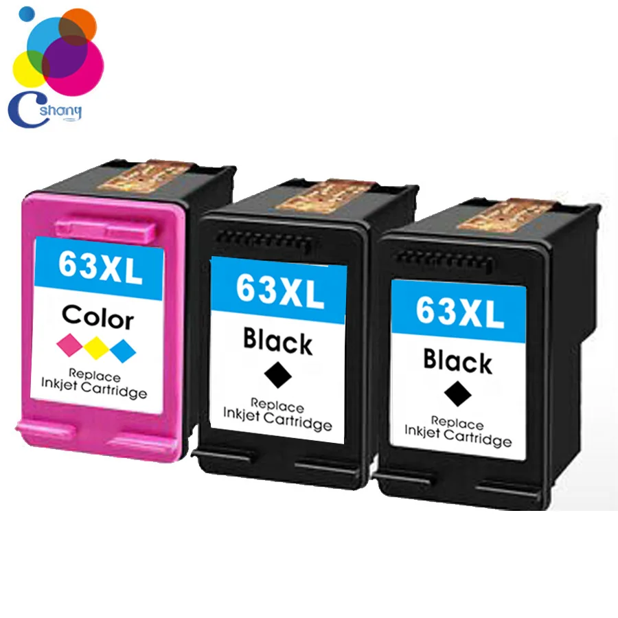 2020 Remanufactured compatible ink cartridge for HP 63xl color black for Deskjet  2130 3630 4520 1111 4650 5740 printer