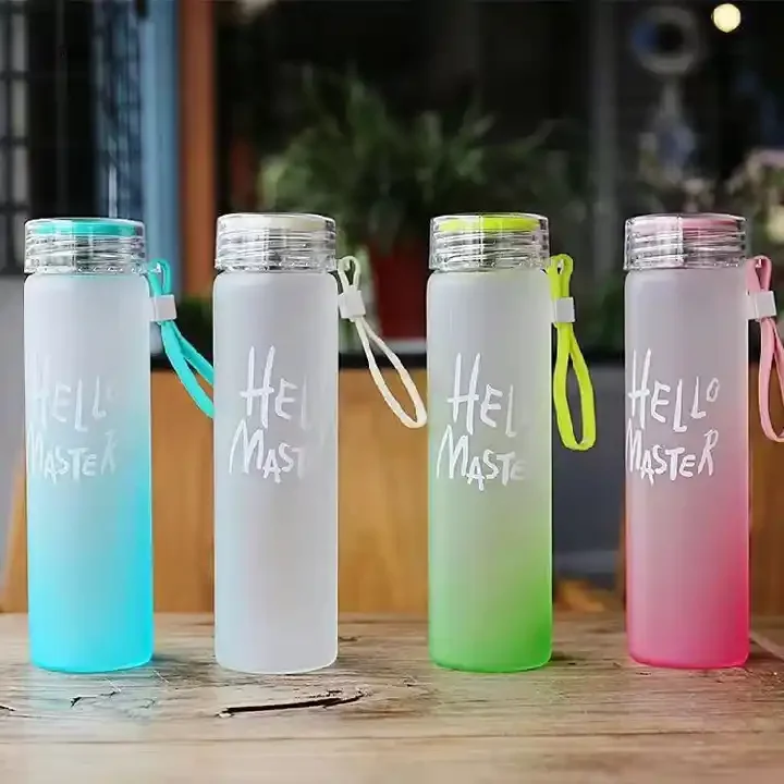 R 2023 New Colorful Custom Thermos Tea Sport Drinkware Glass Frosted Bottle Water Drinking Bottle Insulated Water Bottle