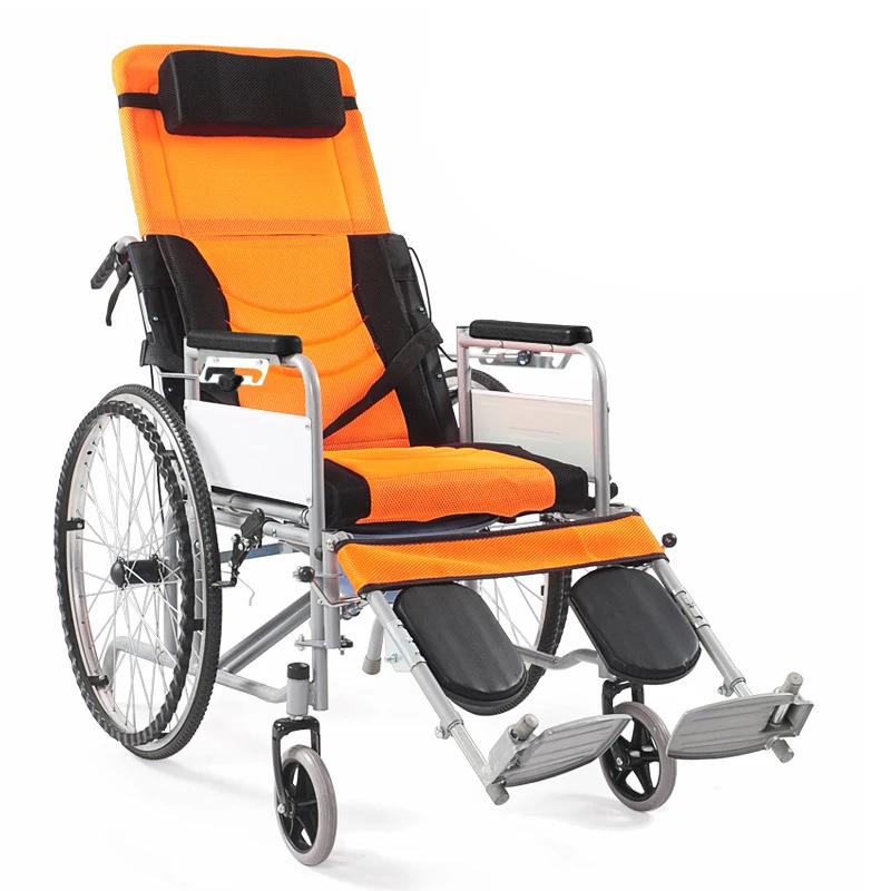 Hot selling Lightweight portable and foldable plating Half-lying wheelchair