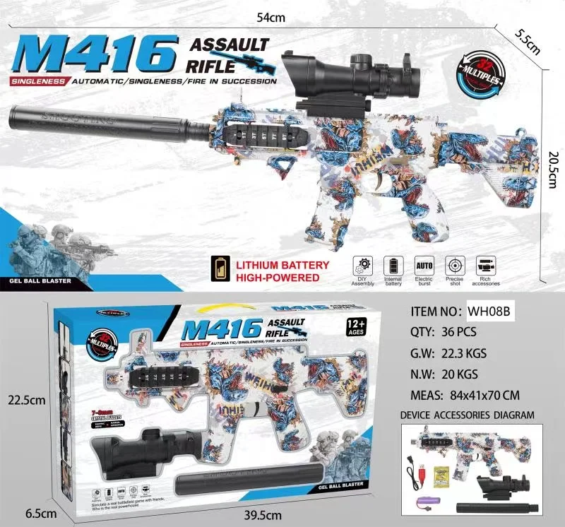 MINI M416 Fully Automatic Gun Paintball Guns Pistola De Hidrogel Water Bullets By Air Pressure Toy Guns