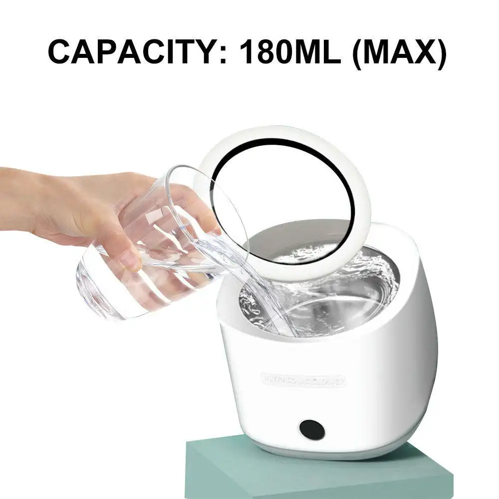Ultrasonic Cleaner Mini Portable High Frequency Cleaning Machine for Jewelry watch Ring Dental Brace