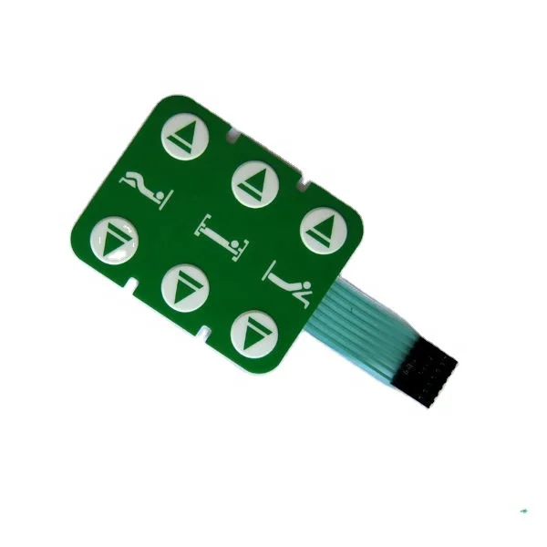 Custom Embossed Tactile One Key Membrane Switch Keypad Keyboard Pantone Silver LED Metal OEM PVC Connector Cable Button ZIF PET