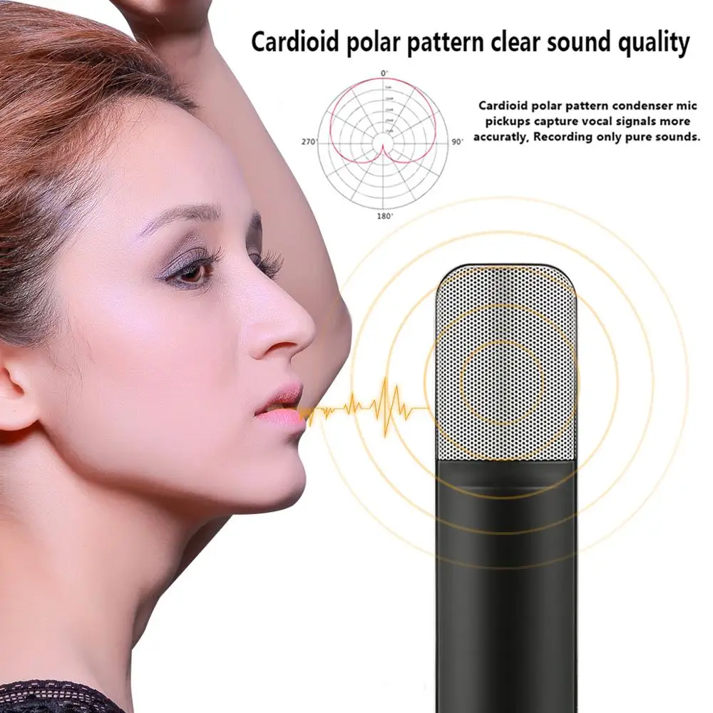 
Q8 Metal Shock Mount Microphone For Recording Vocal Microphone 