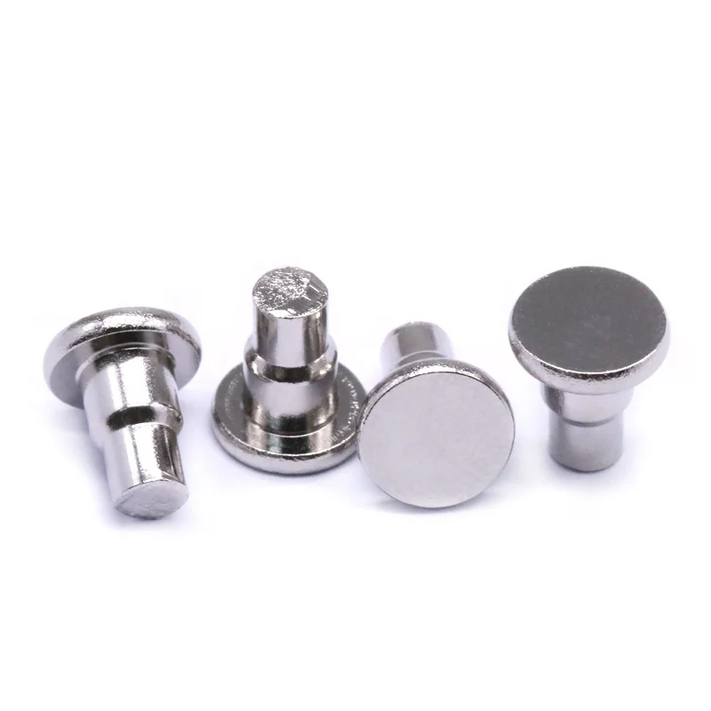 2015 Origin Factory Custom M4 Remaches Solid & Semi-Tubular Iron Nickel Plated Flat Head Step Rivets for Fastening
