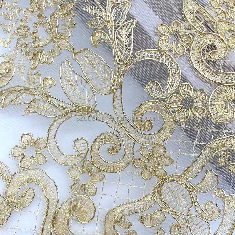hot sale africa embroidered gold and silver border lace trim tassel braid lace trimming