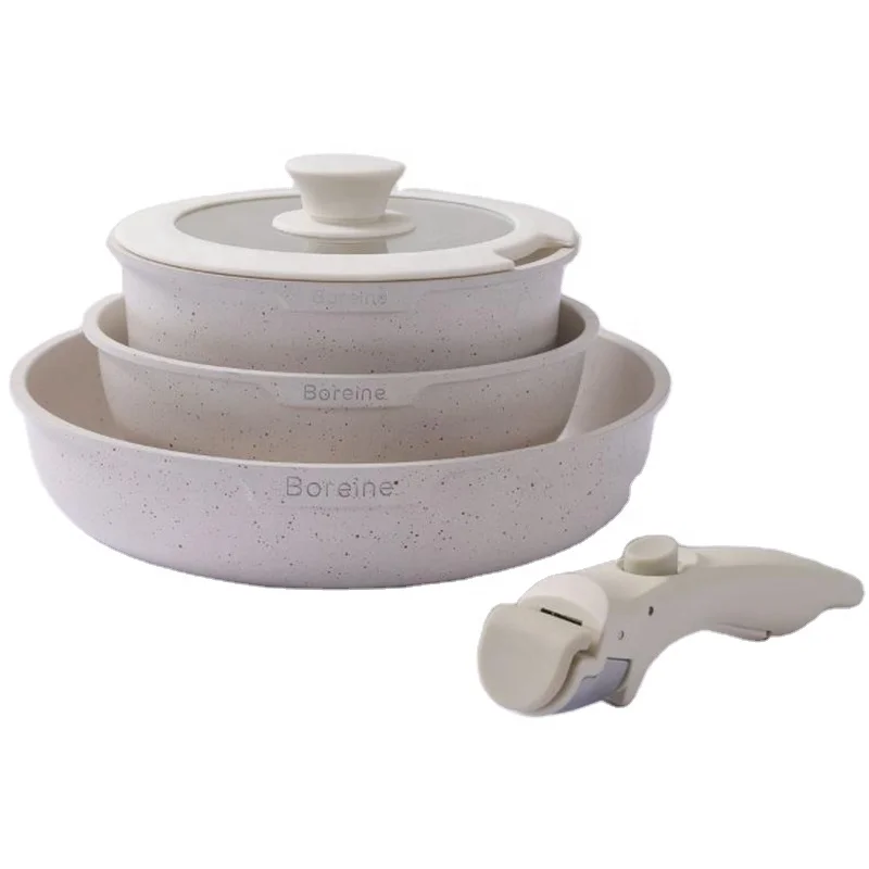 granite non stick coated aluminum home cooking non stick coated variety cookware set forged ceramic cookware detachable handle