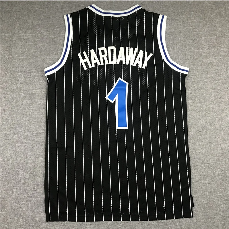 Black 1994-95 Adult S-2XL Hardwood Classic Man Jersey Orlando HARDAWAY 1 Basketball Stitched Jersey