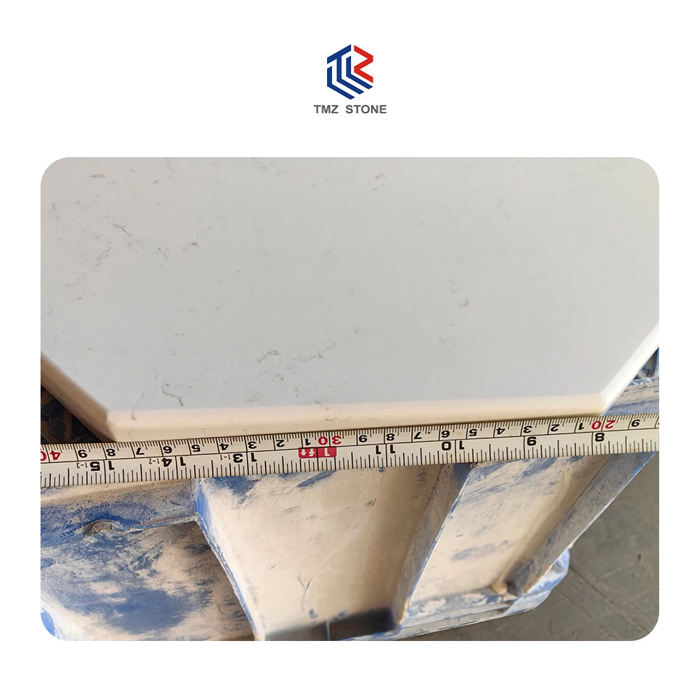 TMZ OEM/OEM Carrara Quartz Table 4044 Bianco Carrara Quartz Table Furnitures for Interior Decoration