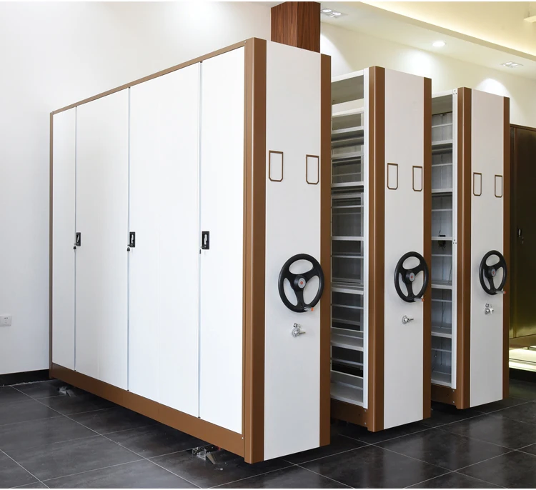 
Library furniture archive file compactor mobile shelving system 