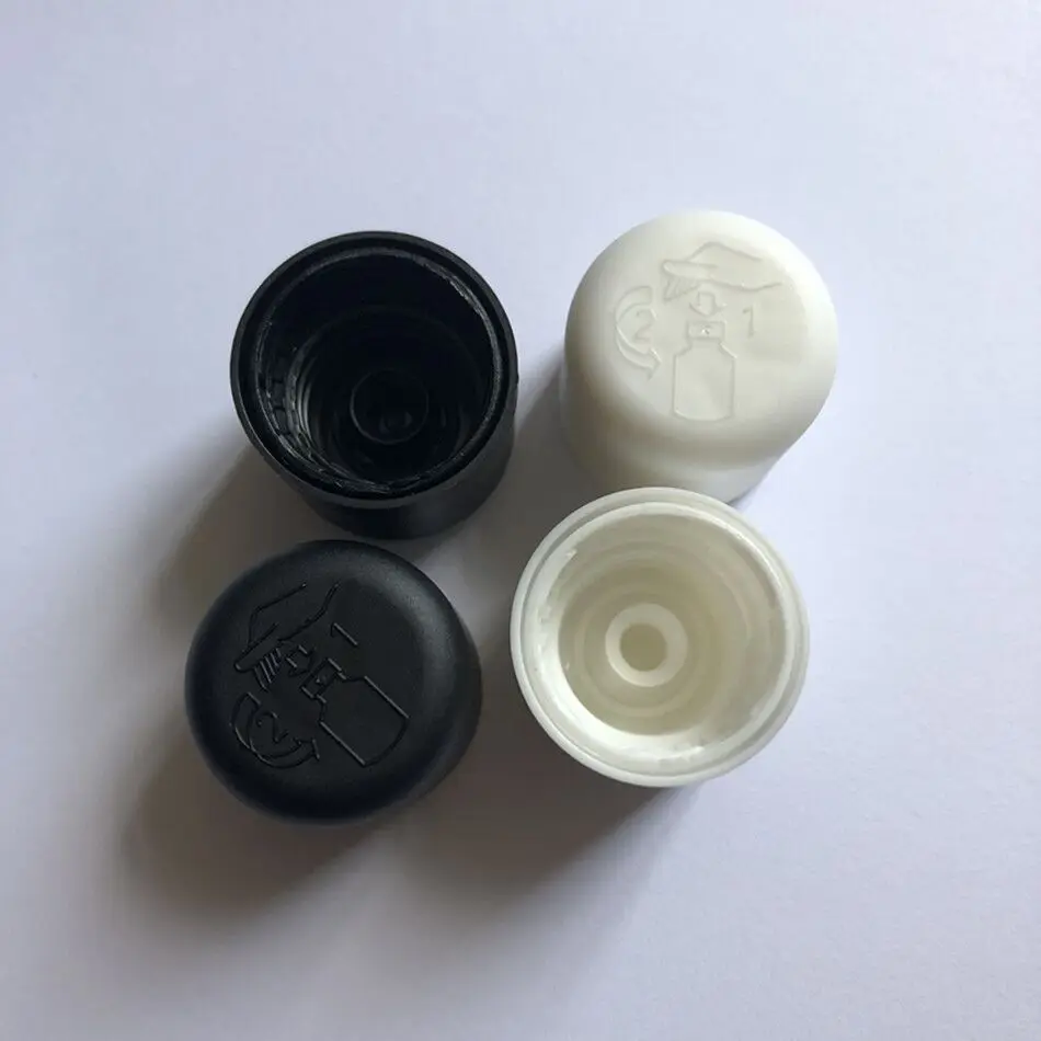 18/410 plastic child resistant cap, childproof cap with dropper PLUG, 18mm neck CRC screw cap with stopper