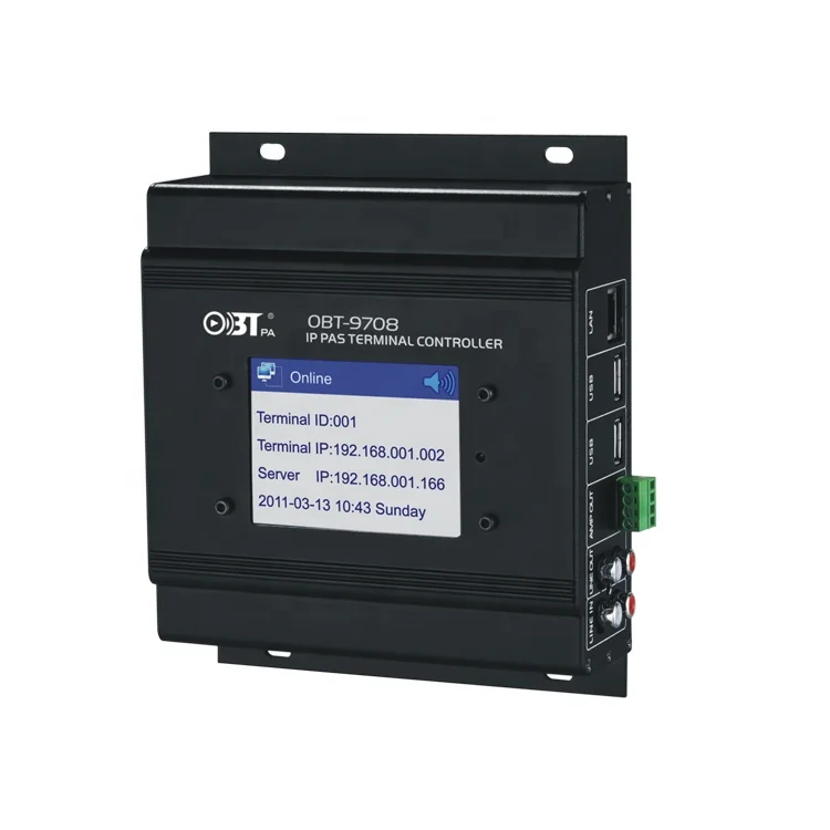 OBT-9708 Digital Ip Pa System Terminal  Interface Mini Amplifier For Classrooms
