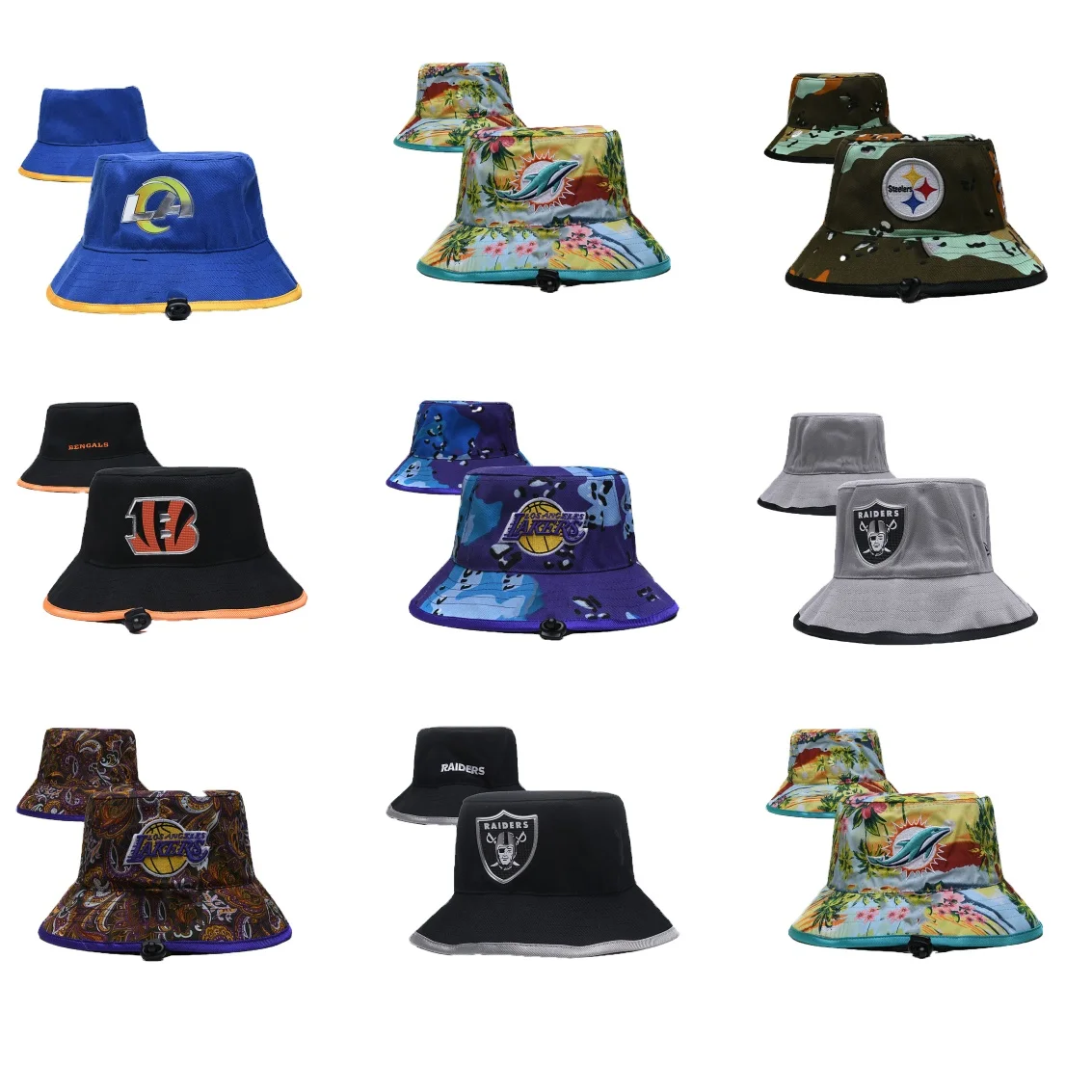 2024 new zjm High Quality Wholesale Raiders Green Bay Packers American Football 32 Embroidered Snapback football Bucket Hat