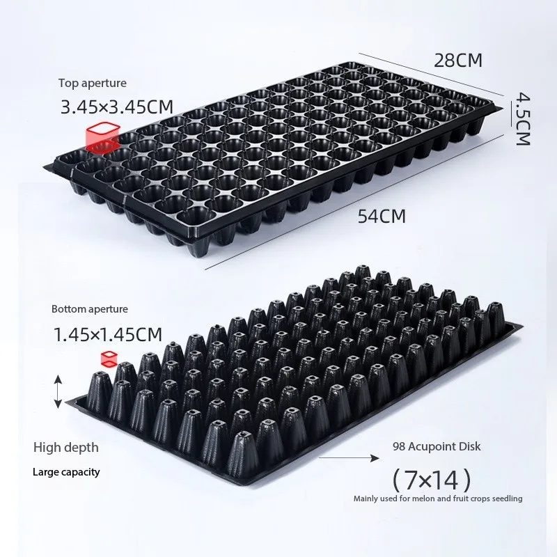 2024 Plastic Germination Seed Tray 98 Cells Seed Nursery Plant Germination Vegetables Flower Growing Tray Garden seedling tray