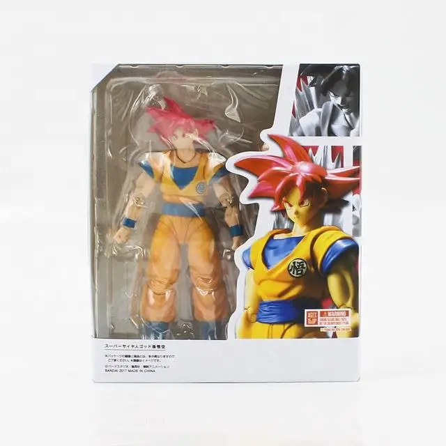 anime shf red hair goku action figure super saiyan movable pvc model doll
