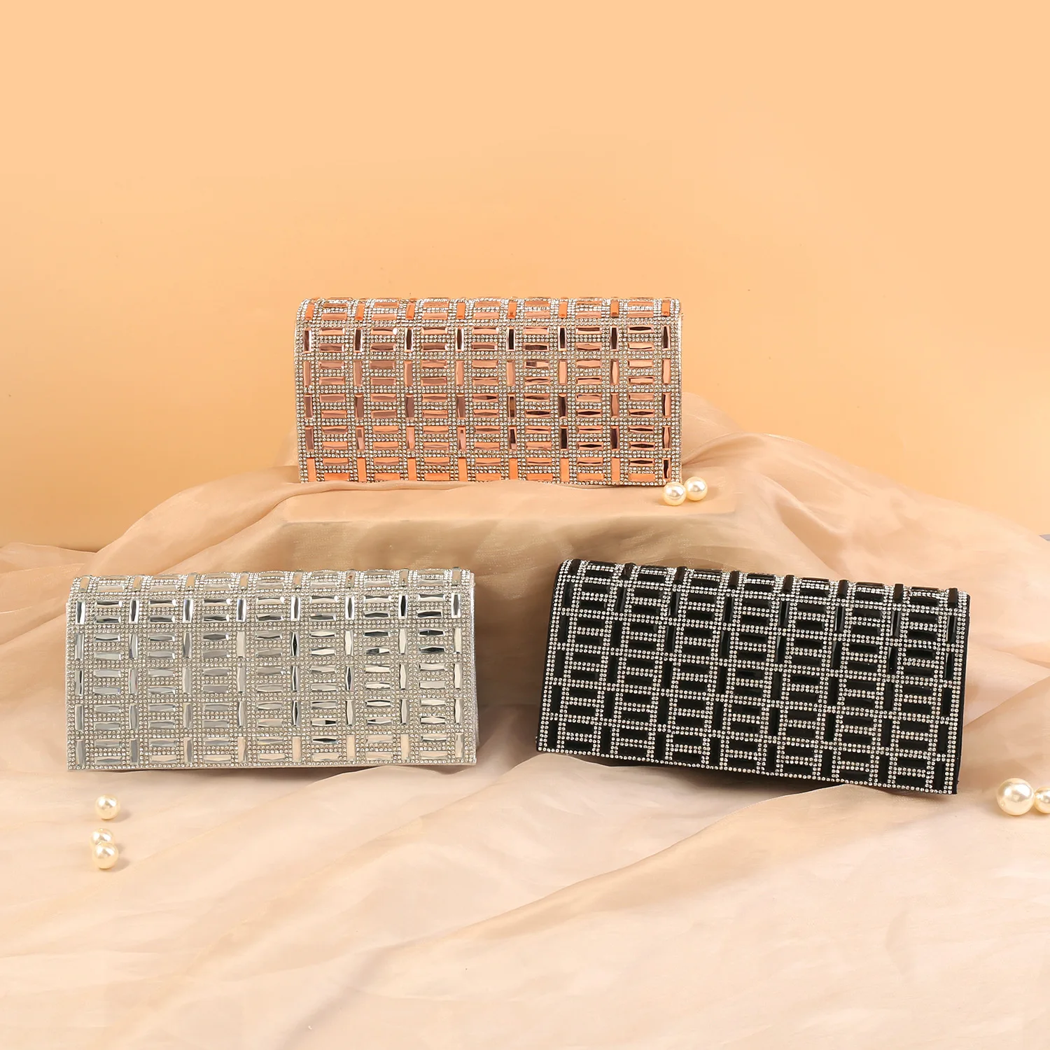 2022 Trend Glass Rhinestone Party Banquet Dinner Bags Women Rhinestone Dinner Evening Party Bags Women