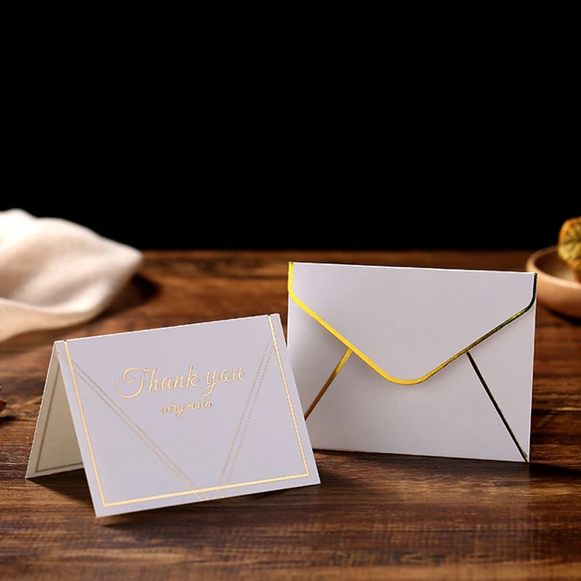 
Thank You Note Greeting Cards, Bulk Custom Logo Wedding and Business Thank You Cards with Envelopes 
