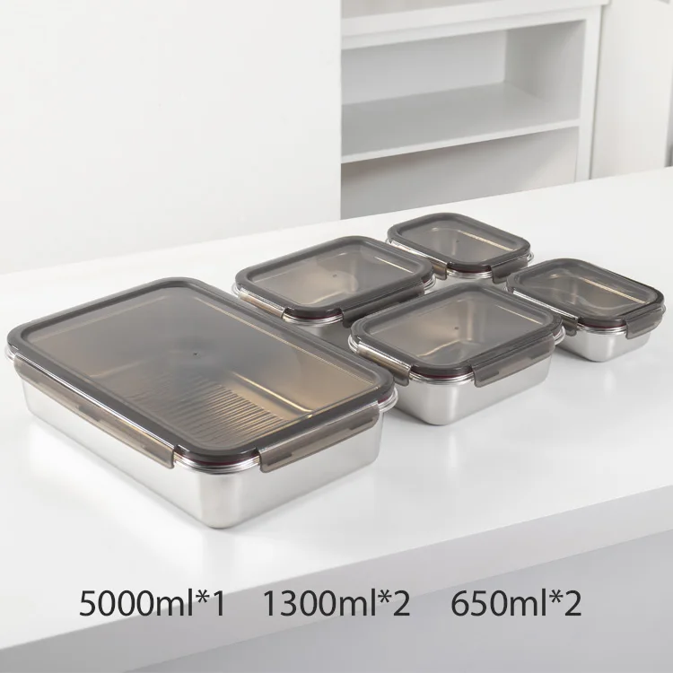 IKOO Metal Food Storage food grade stainless steel food container with lid
