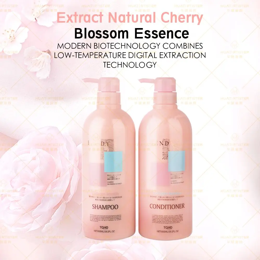 Huati Sifuli Sakura Japanese Cherry Blossom Oily Hair Refreshing Anti Dandruff Natural Shampoo And Conditioner