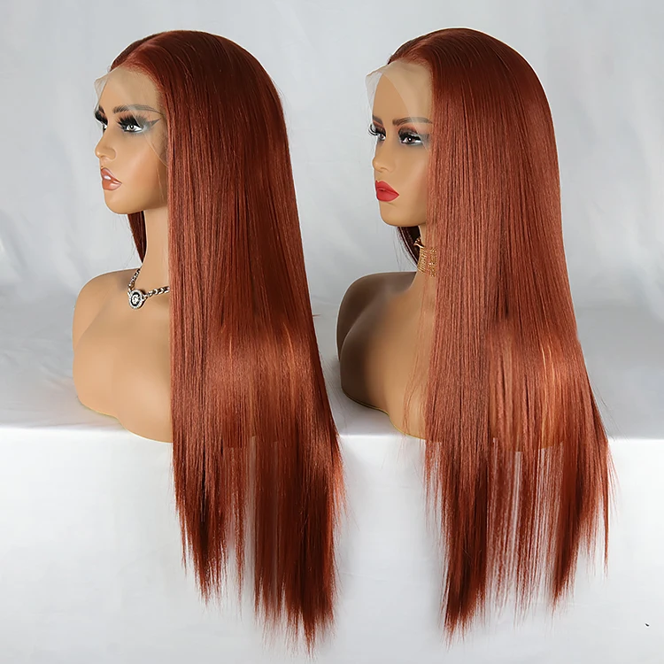 Julianna Highlight Heat Resistant Fiber Wigs Synthetic Lace Front Wig Straight Hair 4X13 Lace Frontal Wigs For Black Women