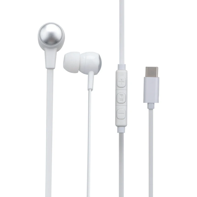 Trendy Type C connector stereo wired in-ear earphone earbud sports headphone headset for Iphone/Samsung/Huawei