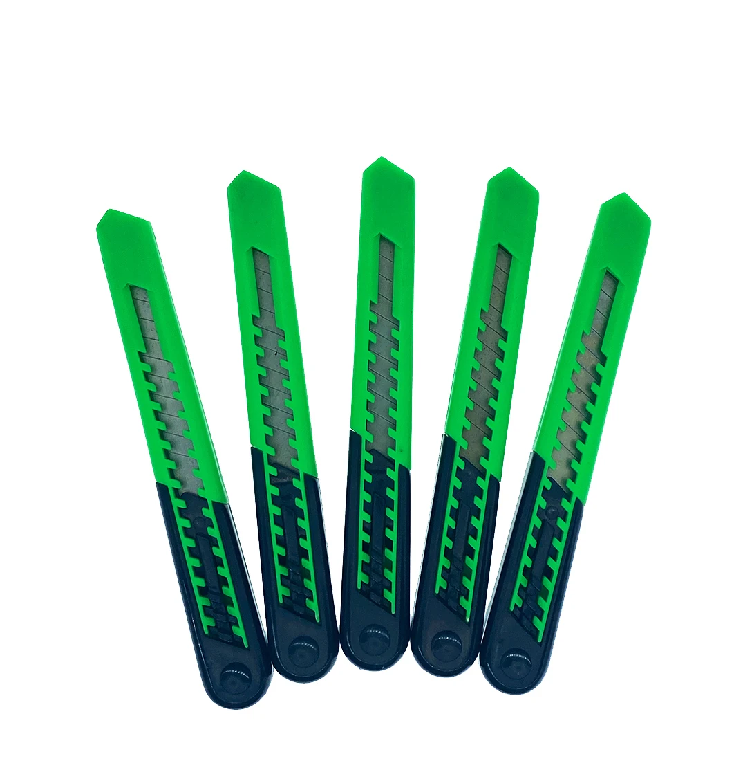 Trimming knife 9 mm snap off blade auto lock RX-37196 box paper cutter school DIY office school utility knife