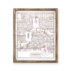 Verified Xingcheng Hot Wholesale Wall Mount Rustic Wood Clip Photo Holder New York Map Collage Frame Wooden Hanging Photo Board