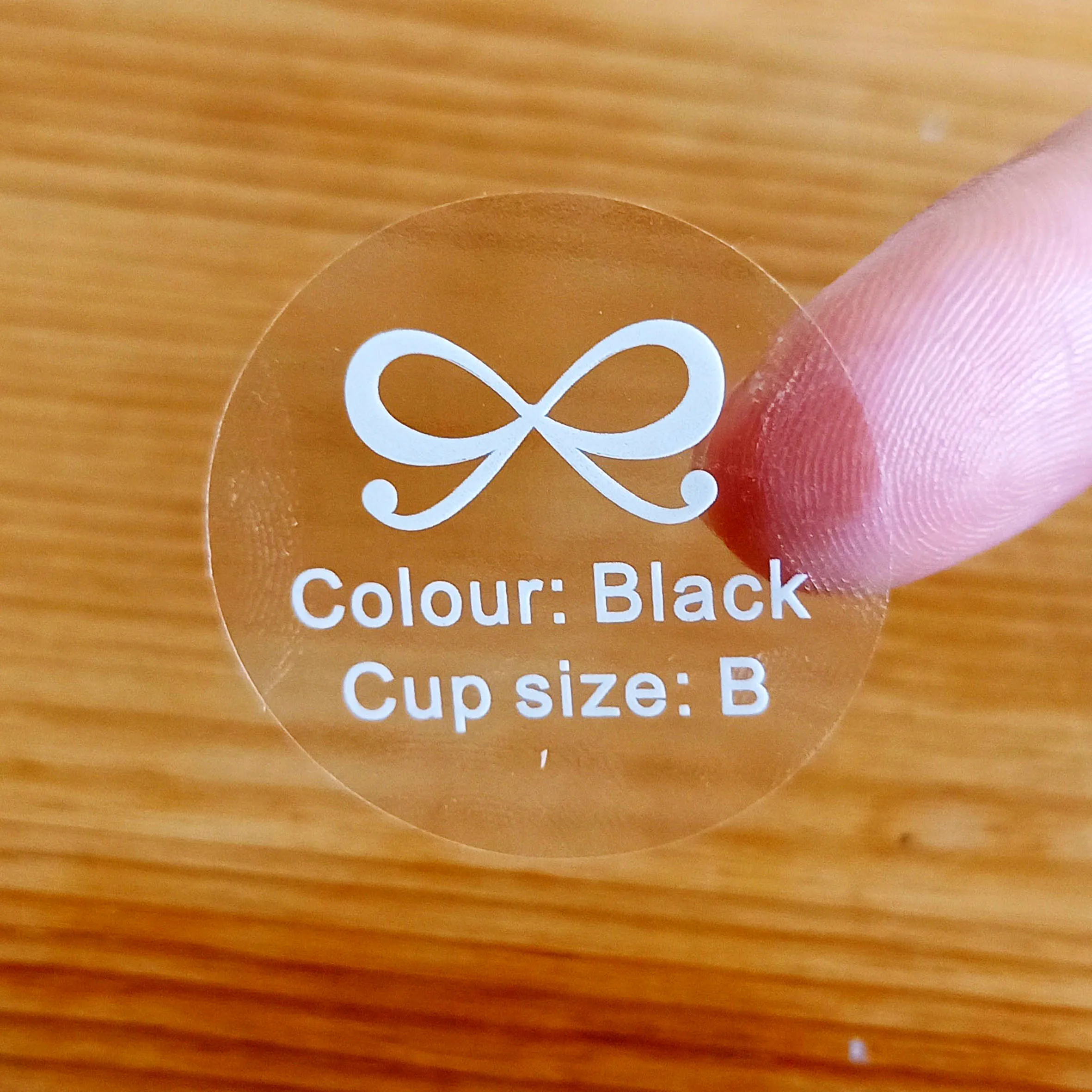 Factory Price Round Clear Sticker Custom White Words Transparent Sticker Label