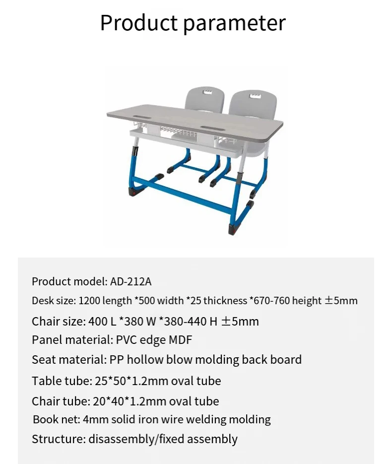 School classroom reading desk for primary and secondary school students training double desk chair cover tutorial class desks