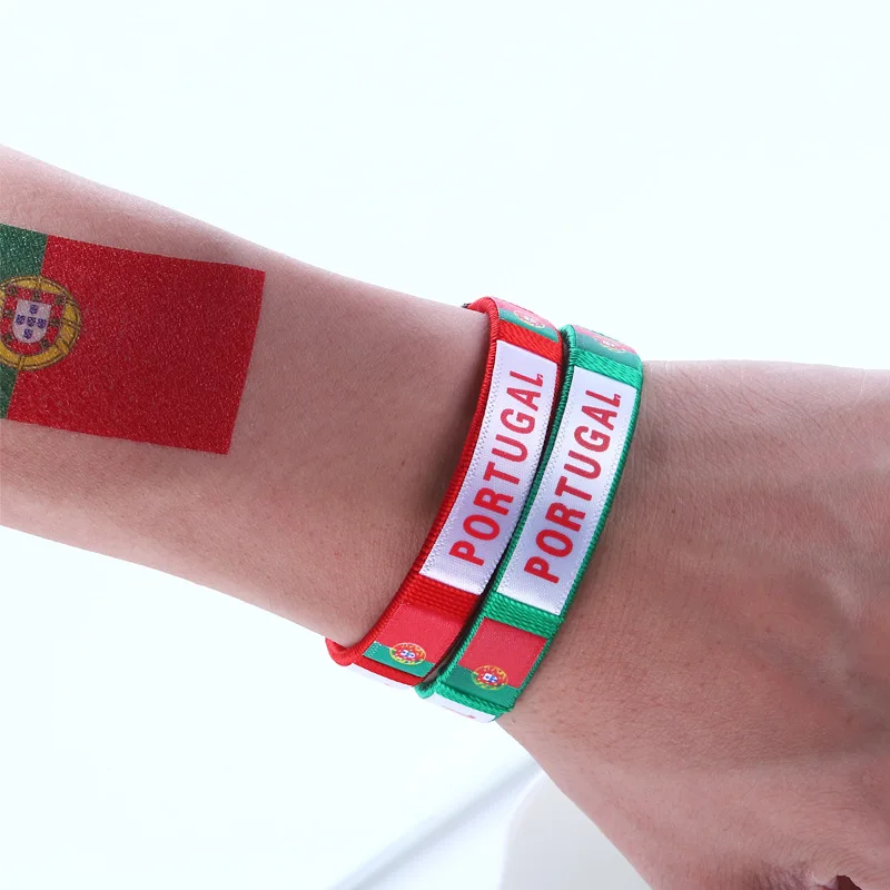 Manufacturer World Countries Flag Bangle Promotional Sports Team Fans Gift PVC Arm Band Armband Bracelets Elastic Wristband