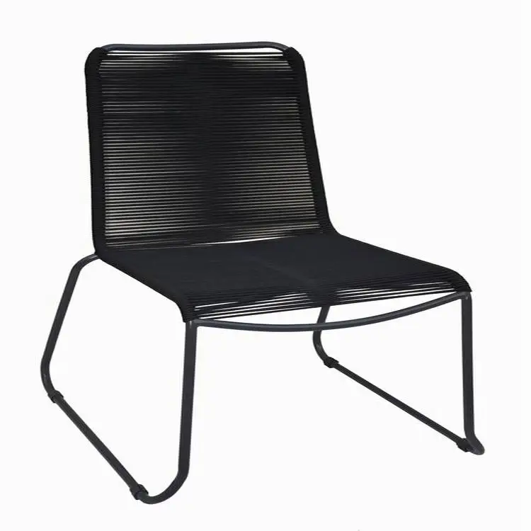 Stackable durable chairs iron frame PE wicker dining chairs garden chairs outdoor