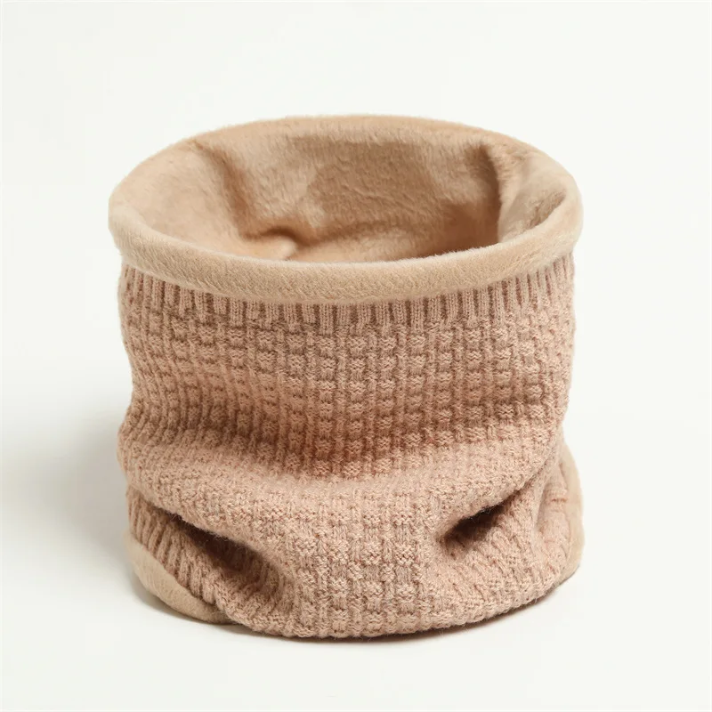 HZW-24094 Ladies Winter Unisex Snood Knitted Neck Warmer Scarf Women Adults Outdoor Wear Classic Plain Circle Neck Scarfs