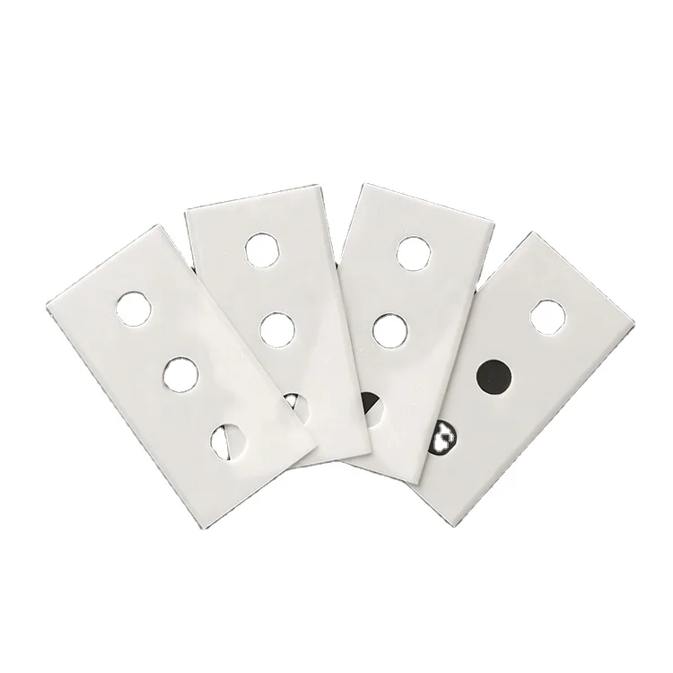 43*22*0.2mm Double Edge Zirconia Ceramic 3 hole cutting Razor Slitting blade knife