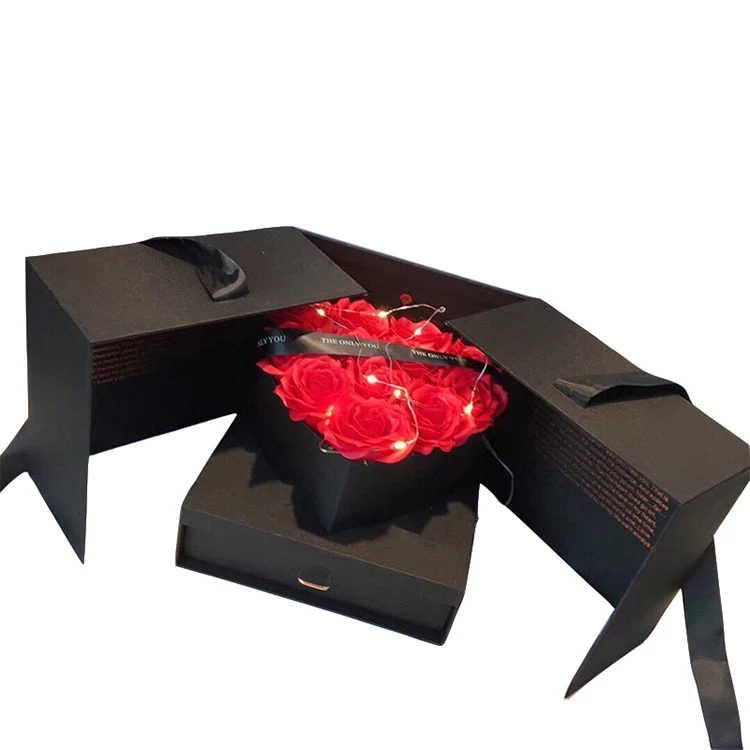 Custom Luxury Packaging Gift Hat Rose Flower Box