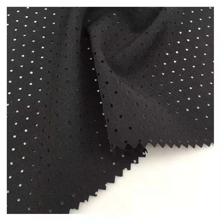 Tear Resistant 320T 300T Polyester Pongee Perforated Punch Hole Fabric for Shorts Jackets